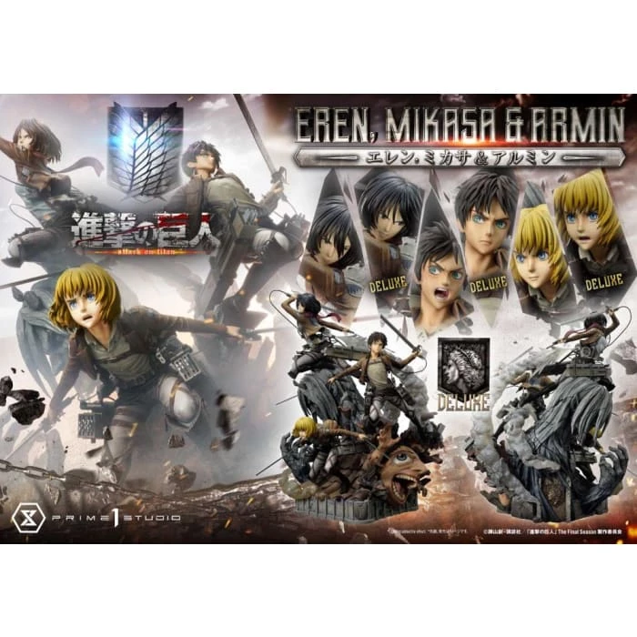 Best reviews of ❤️ Prime 1 Studio Attack On Titan Ultimate Premium Masterline Eren, Mikasa & Armin Deluxe 1/4 Scale Statue ⭐ 46 Prime 1 Studio Attack On Titan Ultimate Premium Masterline Eren, Mikasa & Armin Deluxe 1/4 Scale Statue