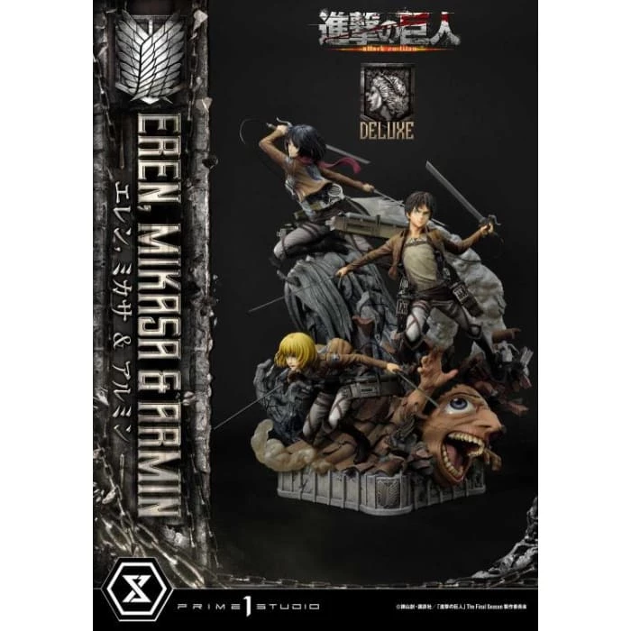 Best reviews of ❤️ Prime 1 Studio Attack On Titan Ultimate Premium Masterline Eren, Mikasa & Armin Deluxe 1/4 Scale Statue ⭐ 5 Prime 1 Studio Attack On Titan Ultimate Premium Masterline Eren, Mikasa & Armin Deluxe 1/4 Scale Statue